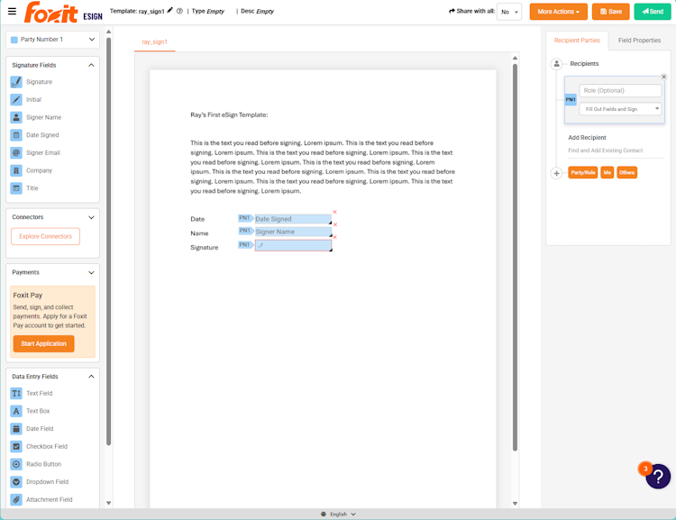 Picture of eSign editor
